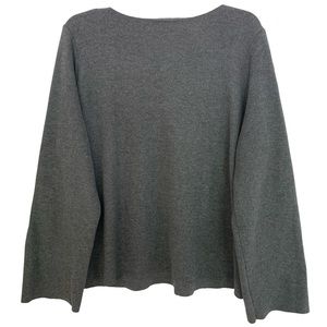 Zara Dark Grey Fine Rib Knit Boat Neck Sweater